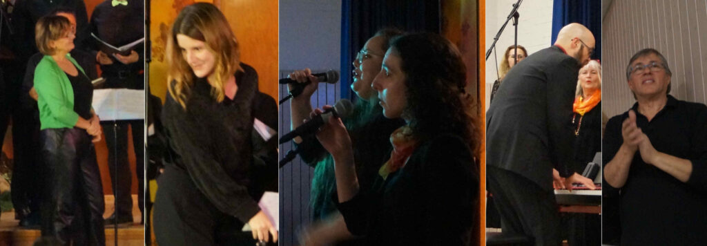 Dirigentinnen Margit Antoni und Carolin Antoni, Solistinnen Jana Treffinger und Sophie Müller, Dirigent Philipp Lingenfelser, Solist Luis Segura